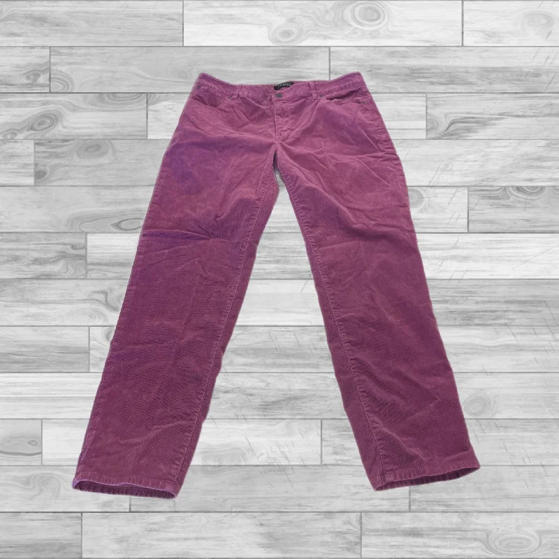 Lightweight Travel Pants-Pants Corduroy By Talbots In Purple, Size: 14