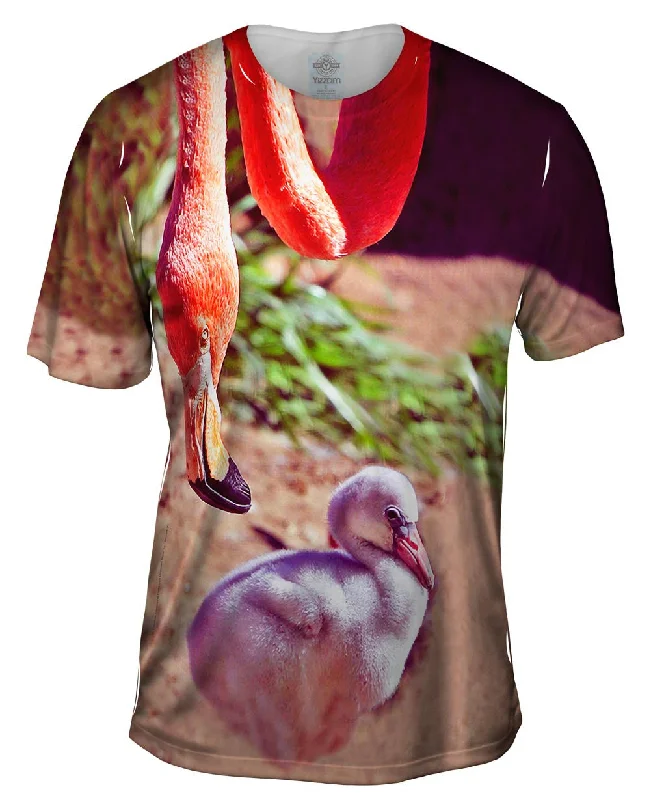 Animal Lovers T-Shirt-Mother Loves Her Baby Flamingo