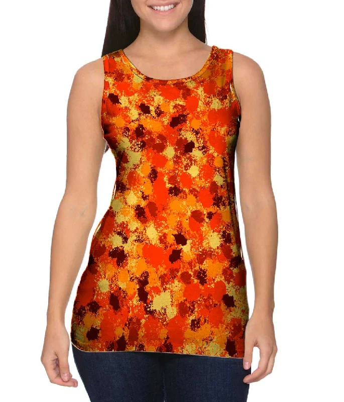 Trendy Racerback Vest-Paint Splatter Madness Orange