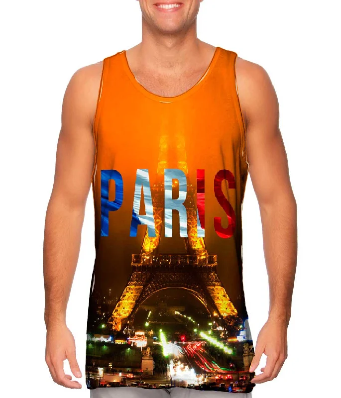 Casual Summer Tank-Paris Pride Eiffel Tower At Night