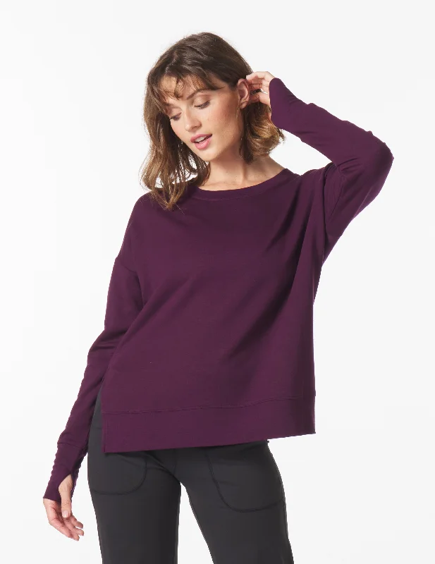 Fashion Long Sleeve Shirt-Lounge Long Sleeve: Mulberry