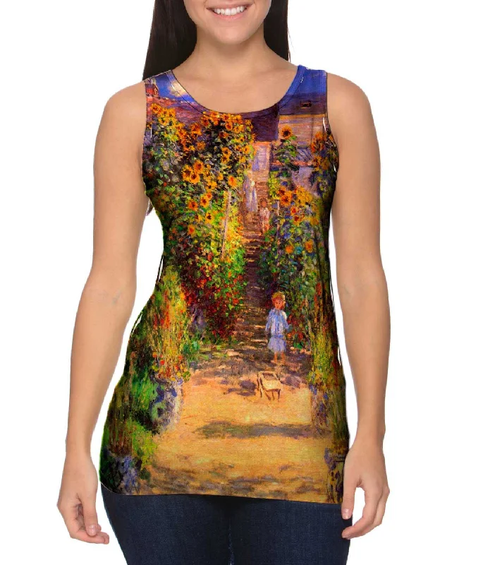 Sleeveless Workout Tee-Monet -"Garden at Vetheuil" (1880)