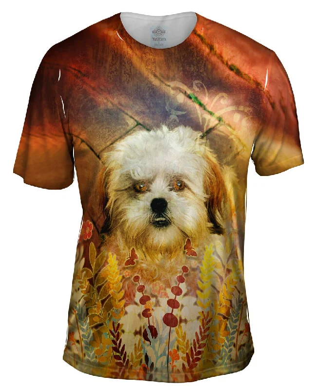 Sports Graphic T-Shirt-Shih Tzu Floral Puppy