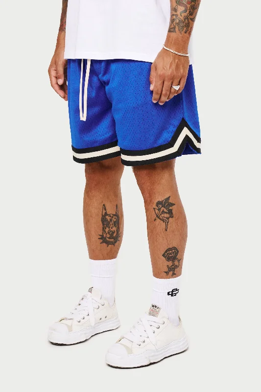 Comfortable Travel Shorts-VARSITY MESH SHORT - COBALT