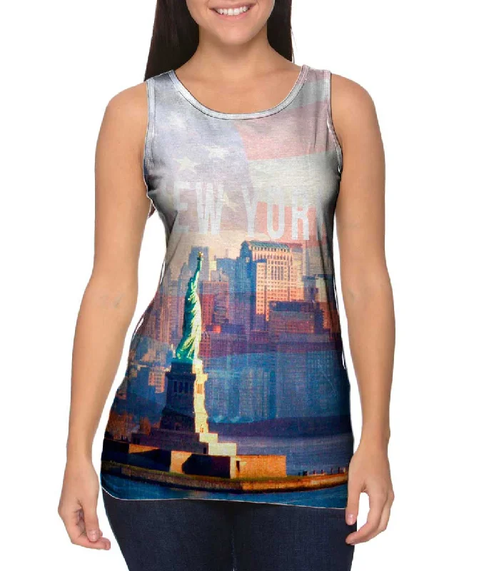 Custom Print Sleeveless Top-New York Pride Statue Of Liberty