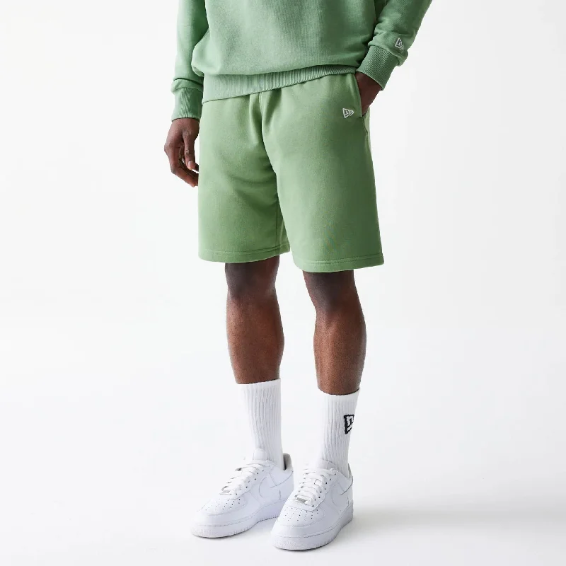 Linen Summer Shorts-New Era Essential Green Oversized Shorts