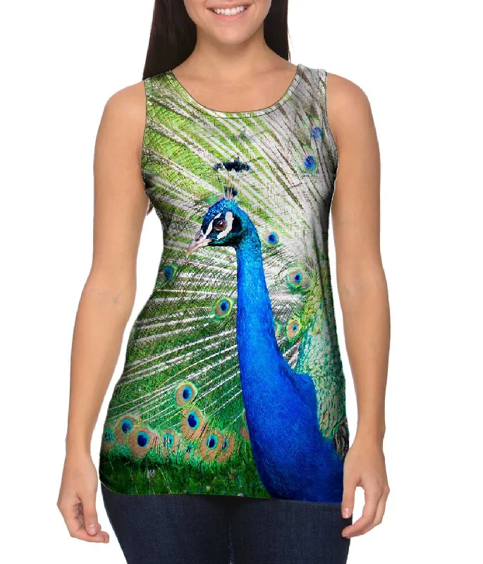 Sleeveless Hoodie Vest-Peacock Strut