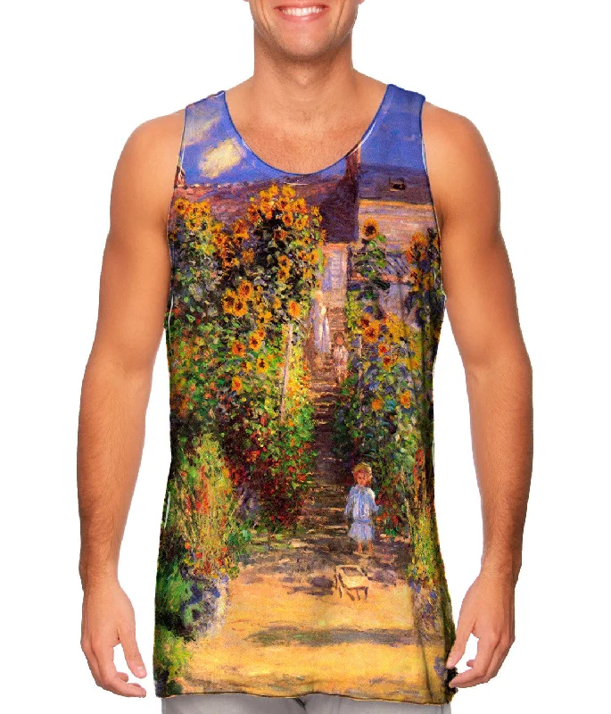 Trendy Crop Tank-Monet -"Garden at Vetheuil" (1880)