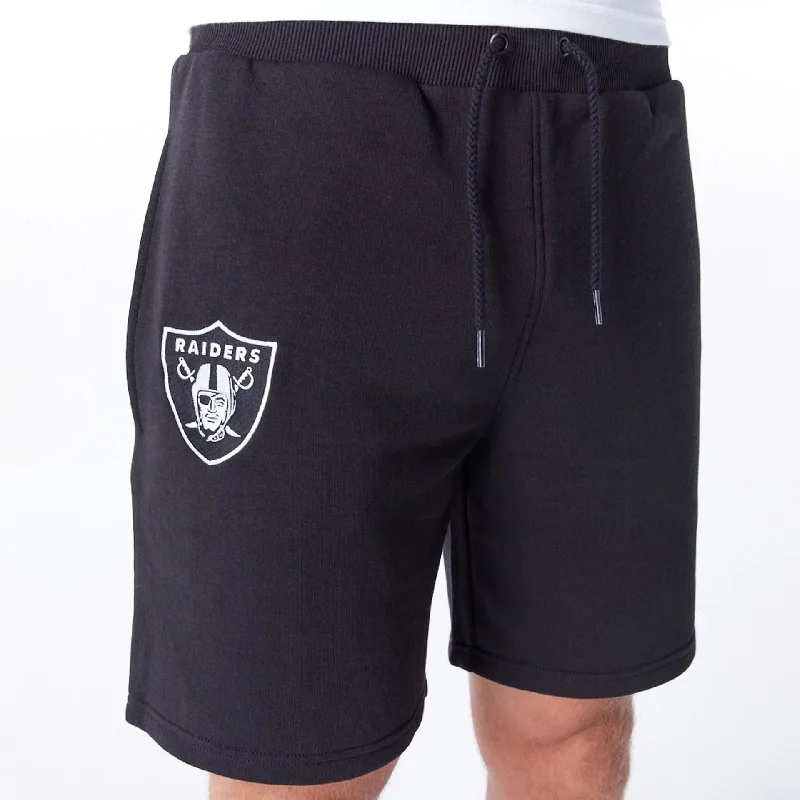 Denim Cut-Off Shorts-Las Vegas Raiders NFL League Essential Black Shorts