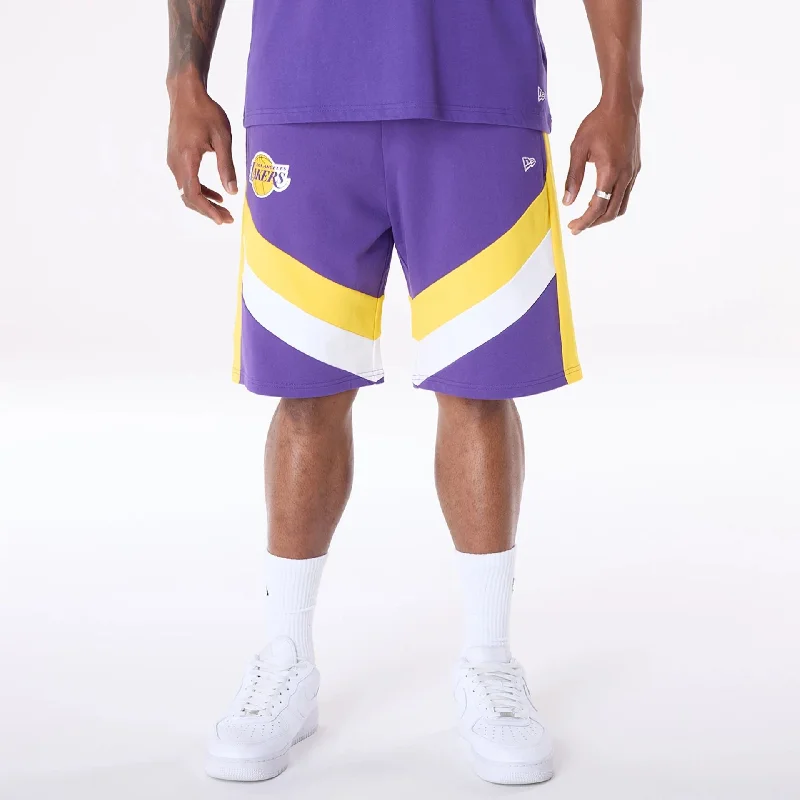 Light Fabric Shorts-LA Lakers NBA Panel Purple Shorts