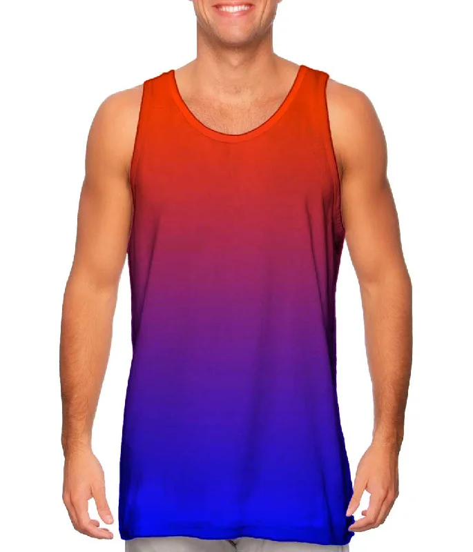 Stylish Sleeveless Tee-Orange Blue