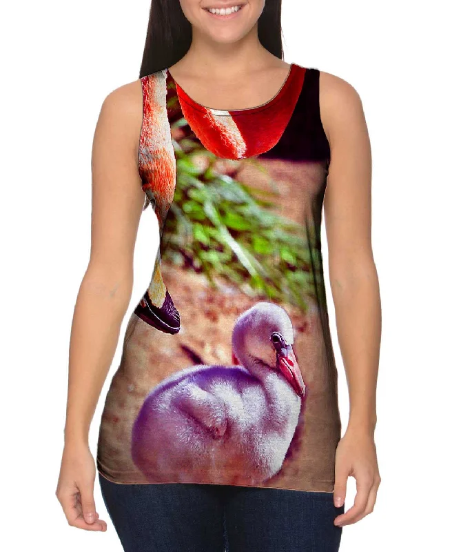 Relaxed Tank Top-Mother Loves Her Baby Flamingo