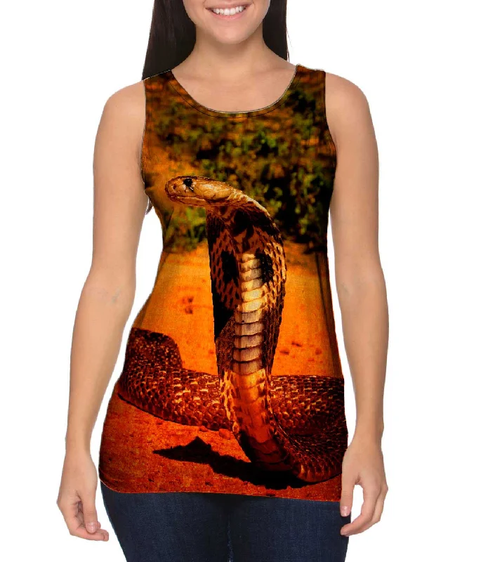 Graphic Print Tank-Orange Cobra