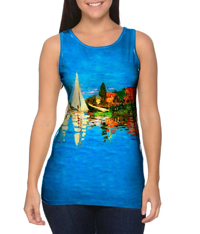 Premium Cotton Tank-Monet -"Regatta at Argenteuil" (1872)