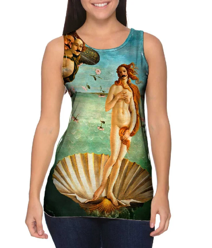 Gym Training Sleeveless-Moustache Hipster Botticelli Venus