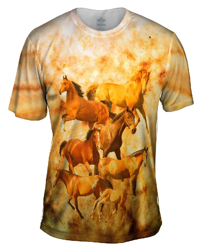 Custom Printed T-Shirt-Horse Family