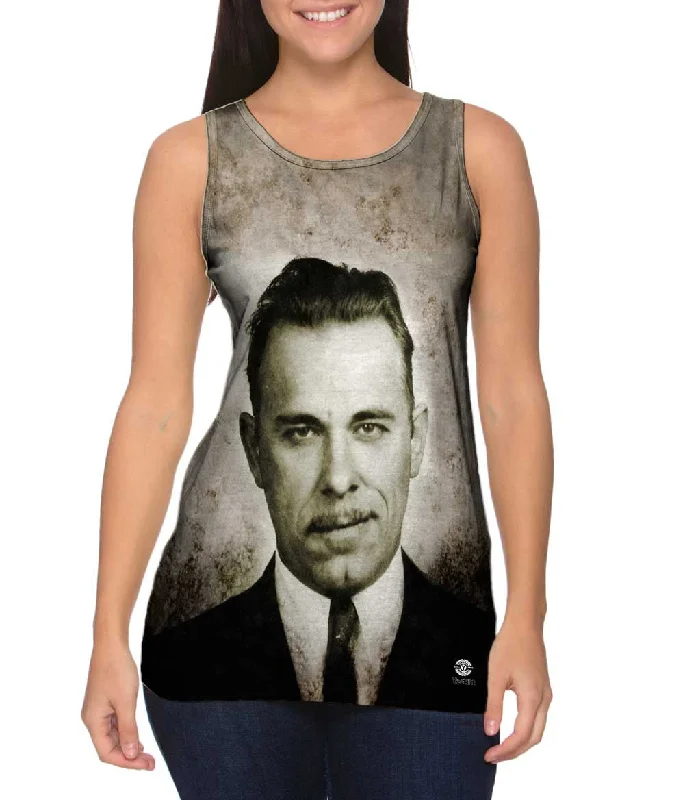 Custom Print Sleeveless Top-Original Gangster John Dillinger