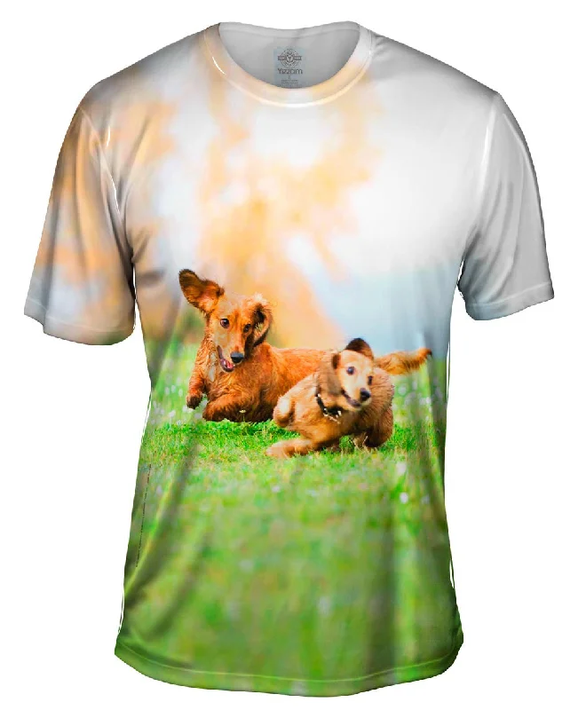 Art Print T-Shirt-Great Dachshund Race