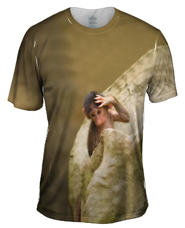 Graphic Tee Shirt-Oy What A Long Day Monkey Hamadry Babbon