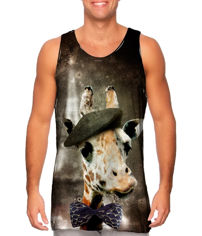 Graphic Print Tank-Paris Giraffe