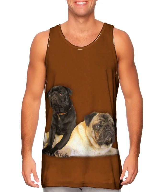 Summer Casual Tank-Pair Of Relaxing Pugs