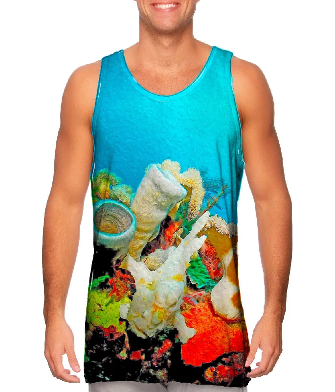 Stylish Workout Tank-Neon Coral Underwater