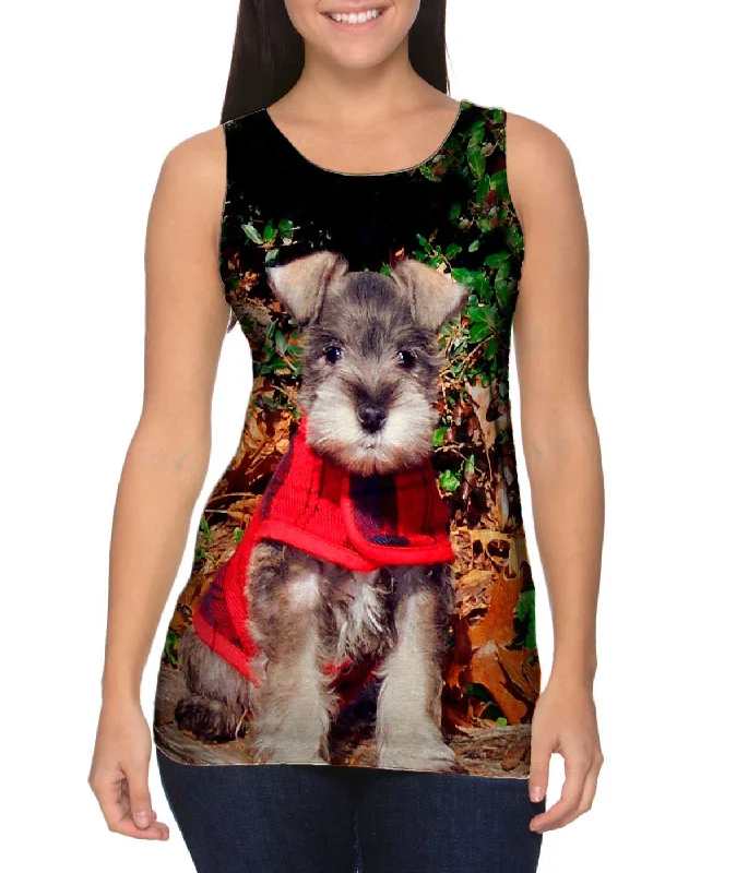 Bold Print Tank Top-Miniature Schnauzer Puppy