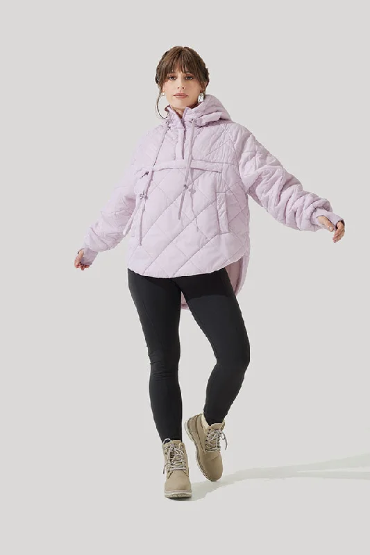 Cozy Long Jacket-Pillow Packable Puffer Jacket - Orchid Ice