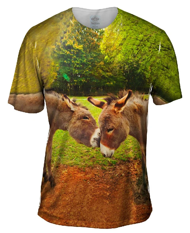 Animal Lovers T-Shirt-Kissing Donkey