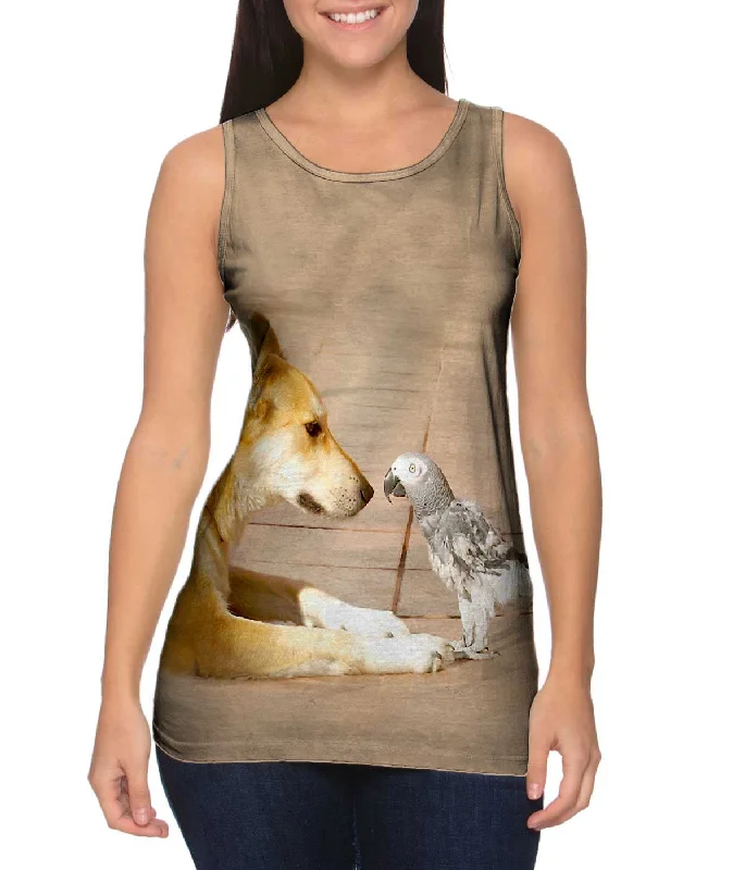 Performance Tank Top-Parrot And Dog Meeting Of The Minds