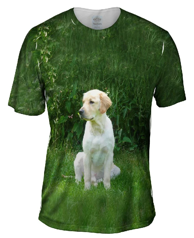 Mindfulness T-Shirt-Golden Lab In Garden