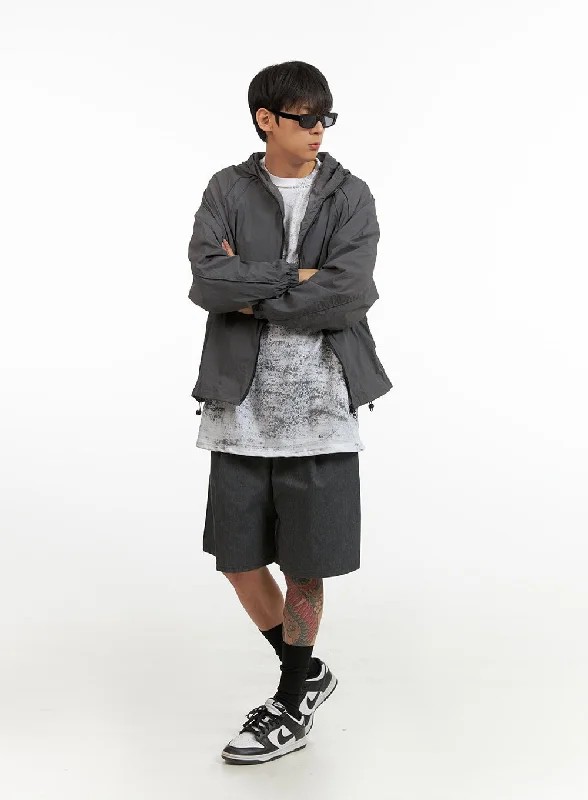 Black Casual Shorts-Men's Denim Shorts IU418