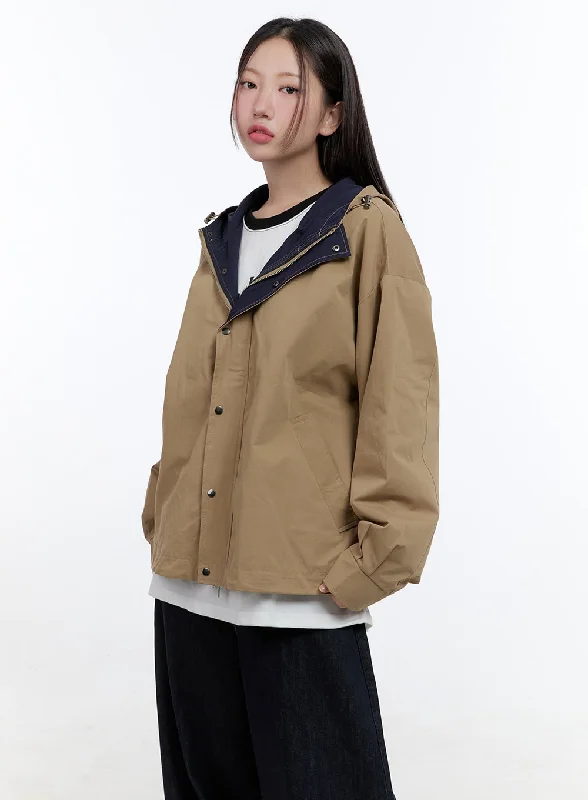 Military-Style Cargo Jacket-Classic Cotton Hooded Jacket CS406