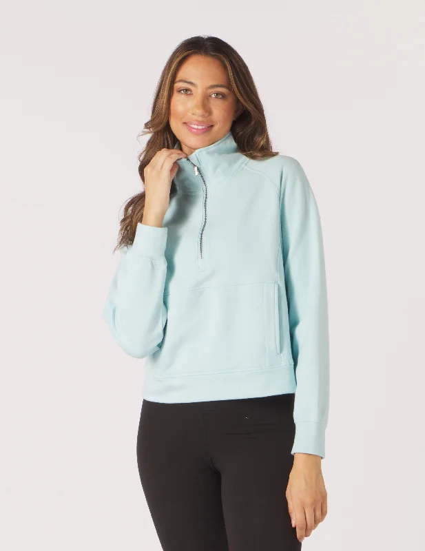 Athletic Long Sleeve Shirt-Daily Scuba 1/4 Zip: Hydrangea