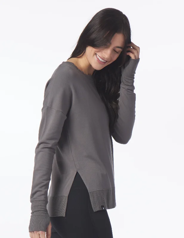 Casual Sports Long Sleeve-Lounge Long Sleeve: Silver Fog