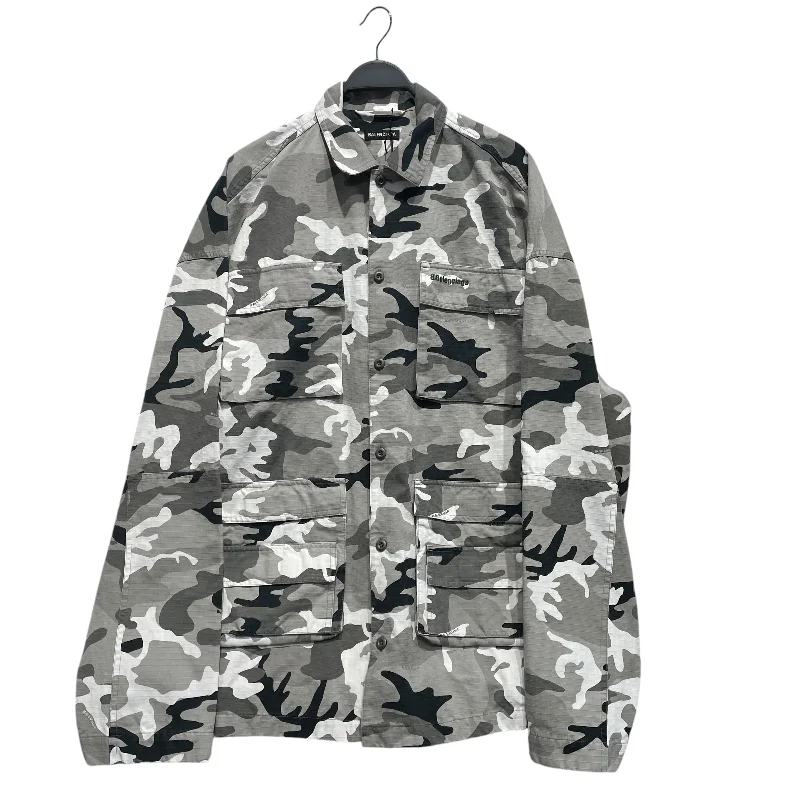 Sports Jacket-BALENCIAGA/Jacket/39/Cotton/GRY/Camouflage/RIPSTOP CAMO SHIRT