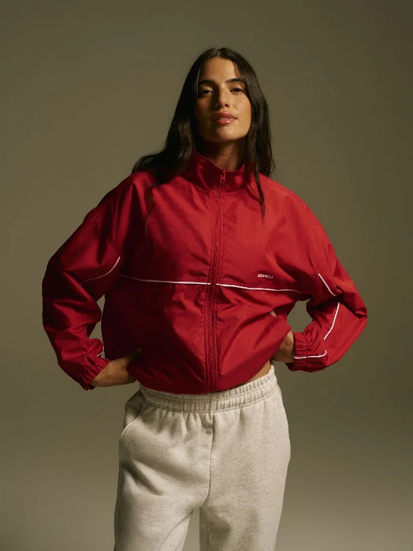 Lightweight Bomber Jacket-Track Jacket - Classic Red