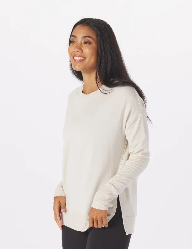 Casual Work Long Sleeve-Lounge Long Sleeve: Oatmilk