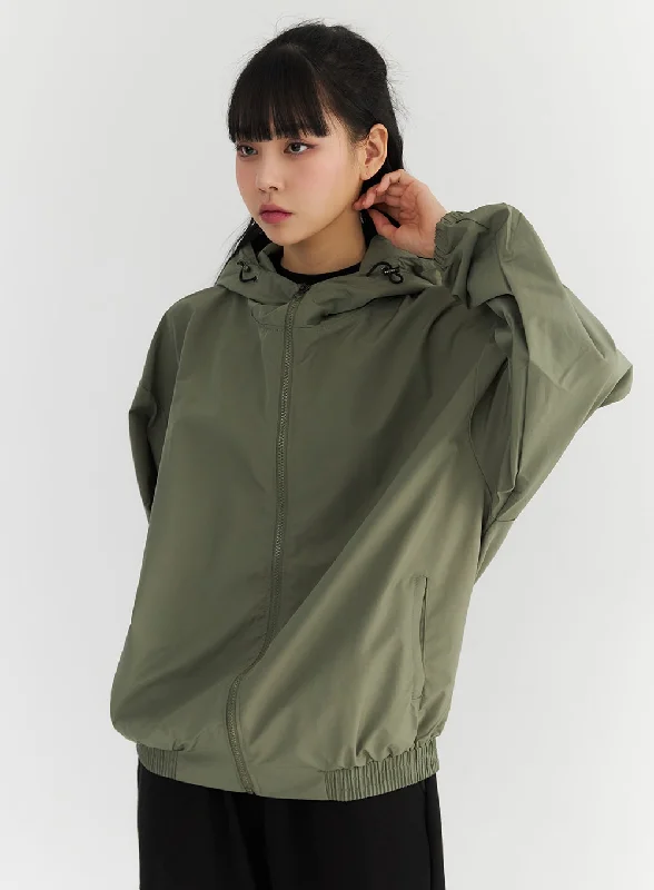 Military Field Jacket-Loose Fit Zip-Up Jacket CO327