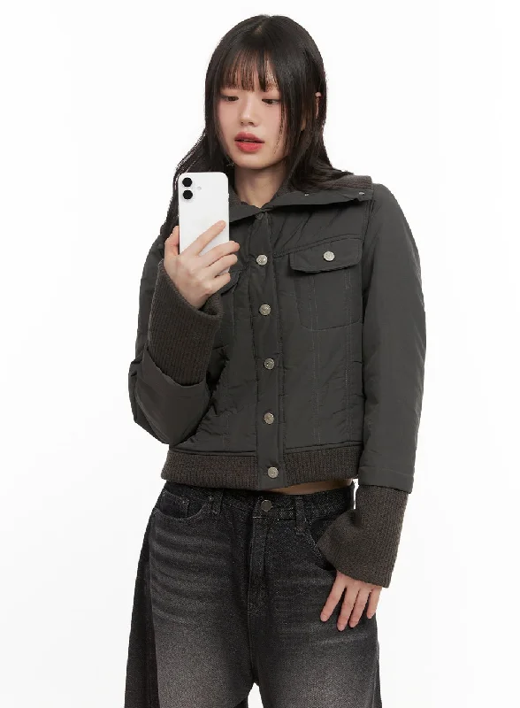 Soft Fleece Jacket-High-Neck Buttoned Jacket CJ501