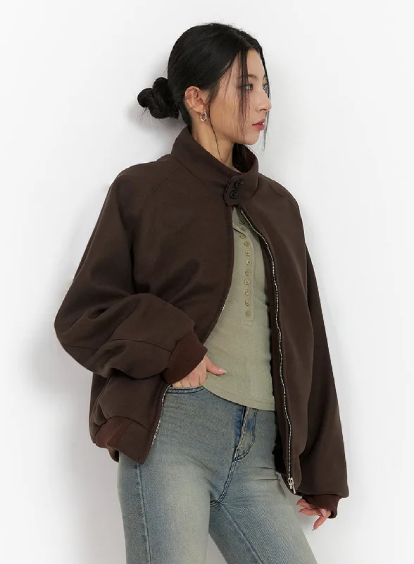 Softshell Jacket-Trendy Oversized Zip-Up Jacket IJ503