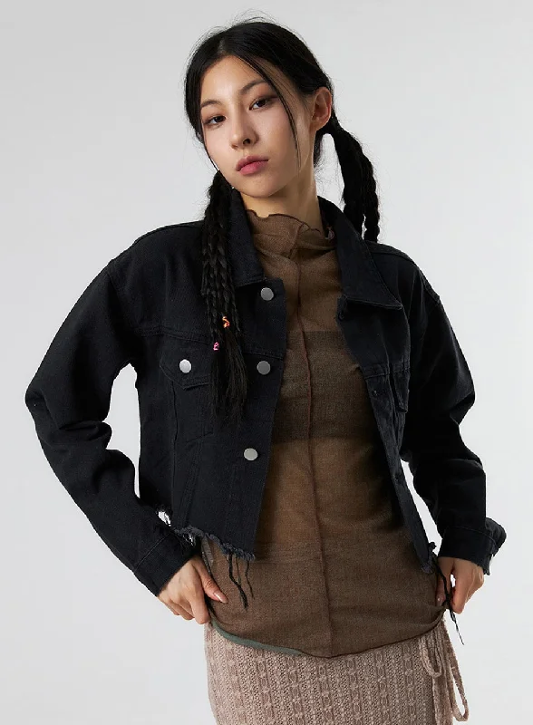 Bomber Flight Jacket-Crop Collar Jacket IS327