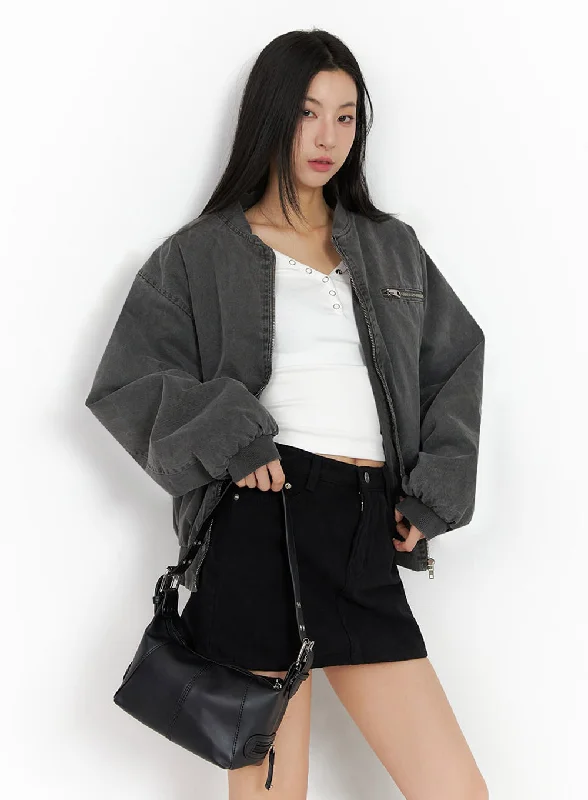 Trendy Moto Jacket-Urban Oversized Bomber Jacket ID431