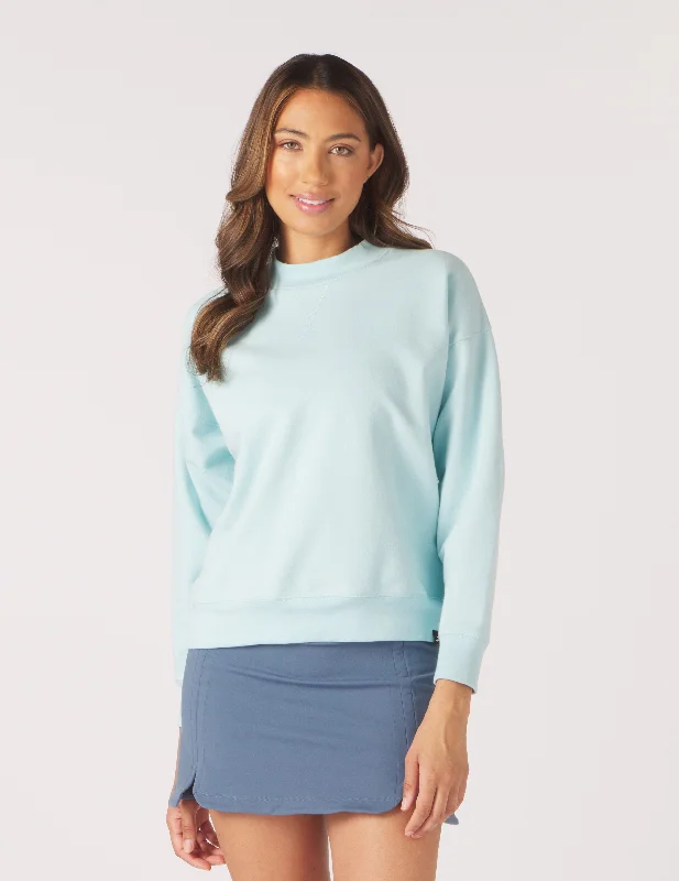 Premium Fabric Long Sleeve-Vintage Oversized Crew: Hydrangea