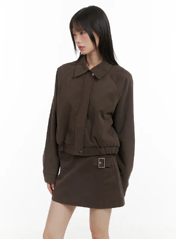 Classic Fleece Jacket-Solid Suede Collar Jacket CG426