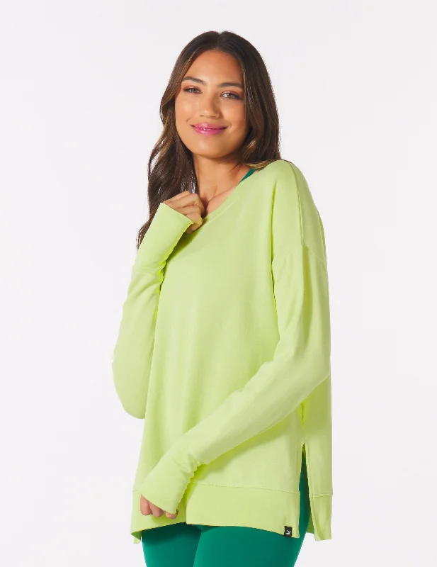 Trendy Work Long Sleeve-Lounge Long Sleeve: Honey Dew