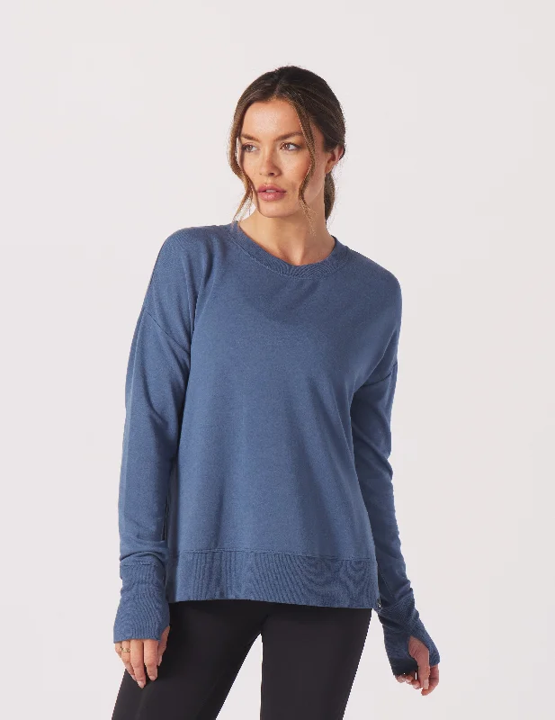 Eco-Friendly Long Sleeve-Lounge Long Sleeve: Washed Blue