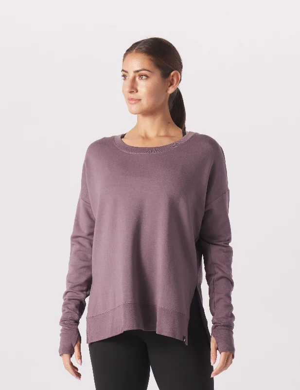 Custom Printed Long Sleeve-Lounge Long Sleeve: Berry Wine