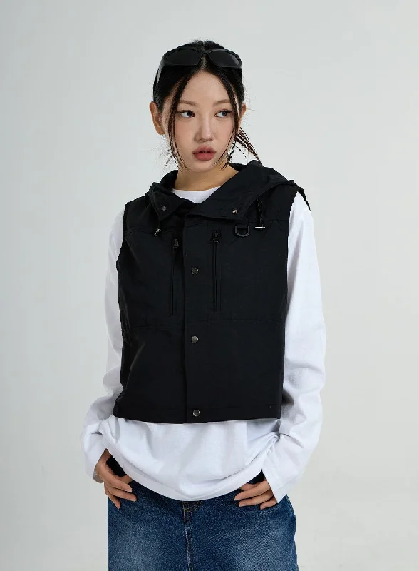 Warm Fleece Jacket-Hooded Button Vest Unisex CO25