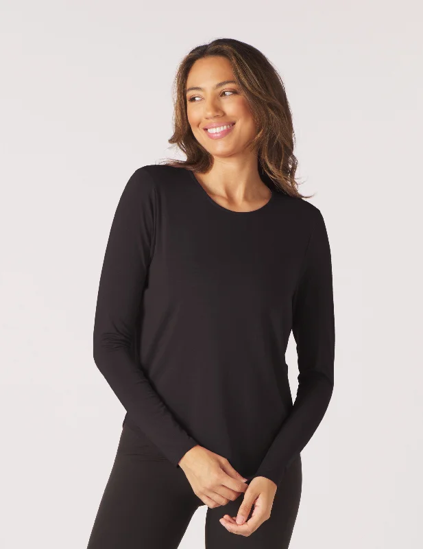 Long Sleeve Polo Shirt-Evolve Long Sleeve: Black